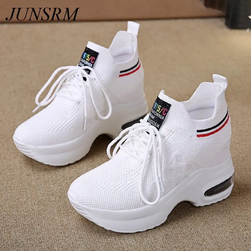 

white sport shoes women 2021 high platform sneaker cushioning women running shoes Height Increasing shoes chunky sneakers women