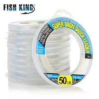 fish king fluorocarbono 100 fishing line 50m 10lb 50lb fluorocarbon super bron shock fiber leader line bass fishing accessories