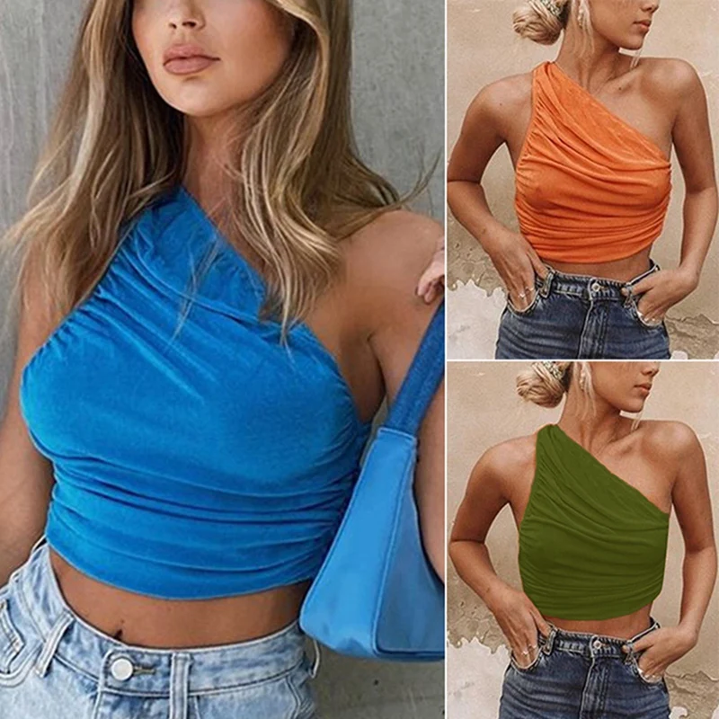 

Женская модная пикантная безрукавка без бретелек с запахом на пупке Универсальная футболка-жилет