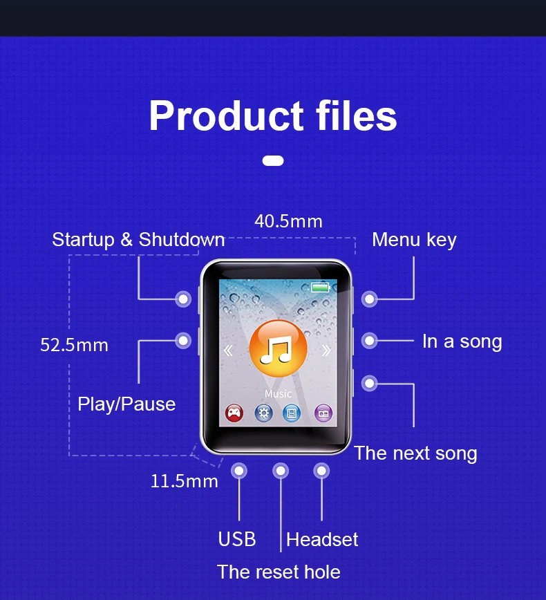 

MP3 Music Player External Playback Walkman MP4 Compact and Portable Mini with Screen P4 Card/Recording/Multi-Function