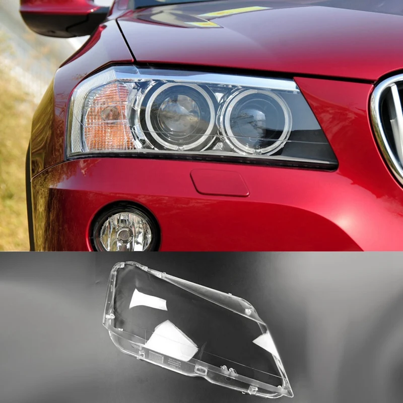 

2x for -BMW X3 F25 2011 2012 2013 Car Headlight Cover Clear Lens Headlight Lampshade Shell (Right/Left Side)
