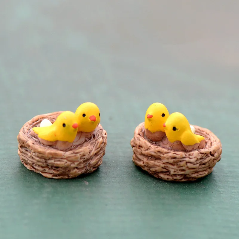 Mini 4 шт. Иволга птица бутылки украшения мох микро пейзаж деко декорации сада