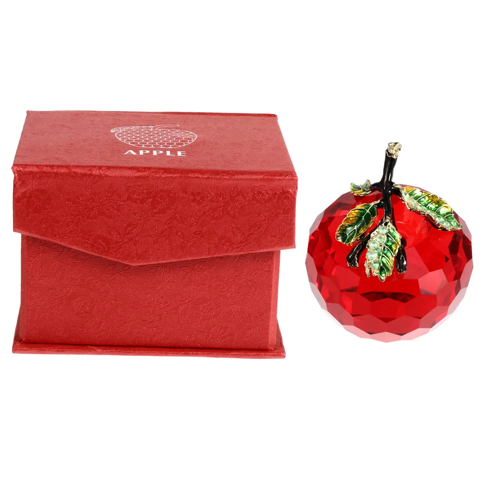

1pc Simulation Crystal Apple Decor Apple Adornment Christmas Home Decoration