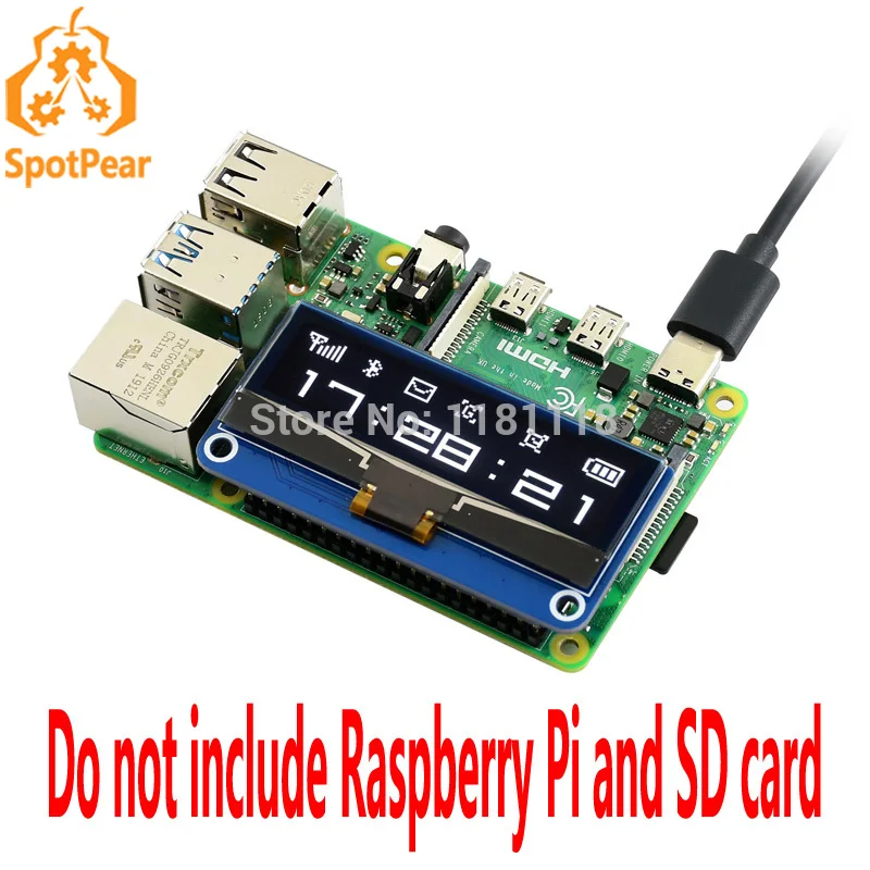 

raspberry pi 2.23inch OLED display 128×32 pixels,SPI/I2C interface for pi 3B/4B/zero W