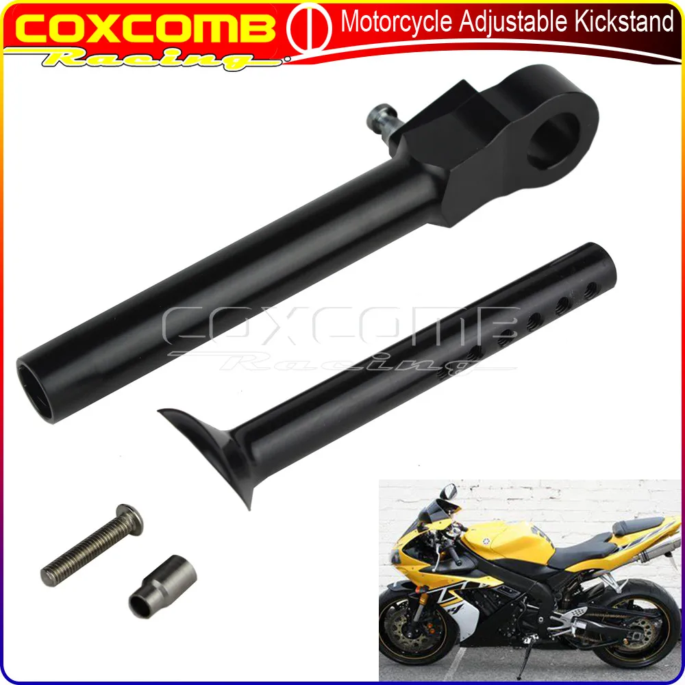 

For Yamaha YZF-R1 1998-2008 YZF-R6 1999-2005 YZF-R6S 1999-2010 Adjustable Kickstand T-6 Aluminum Parking Rack Support Side Stand