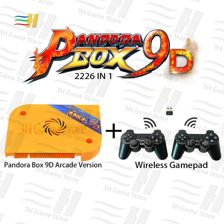 Pandora Box 9D 2226 в 1 аркадная версия доска для игры JAMMA HDMI VGA для монетного управления игровая машина поддержка 3P 4P игры usb - Цвет: 9D wireless gamepad
