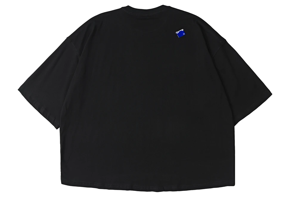

ADER ERROR Scratched Letter Print Short Sleeve Black White
