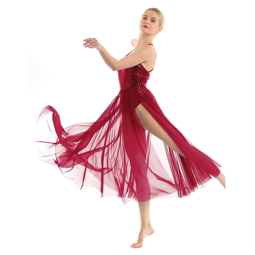 Женское лирическое танцевальное платье балетное на бретельках без рукавов с