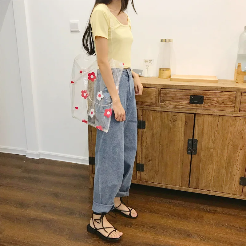 Youda прозрачный ПВХ материал Модная женская сумка большая емкость Портативная для