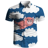 new pig casual print hawaiian shirt print mens 3d shirt beach 3d print harajuku hip hop shirt