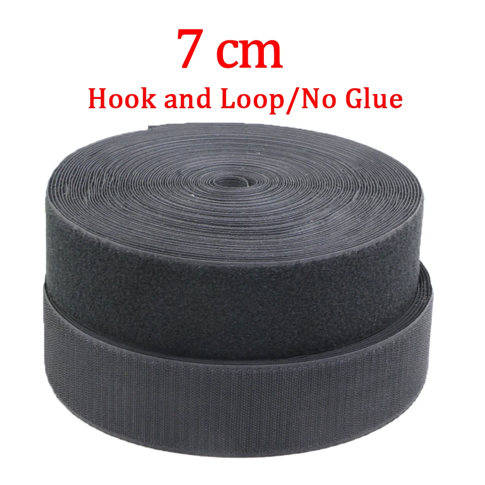 

5Meters/pairs 70mm Non-adhesive Hook and Loop fastener Tape Sewing-on the hooks adhesive Magic tape DIY Black and White