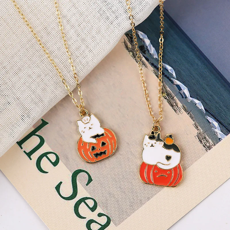 Новинка лидер продаж модное ожерелье Sansummer с подвеской в виде кота и тыквы на