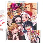 Алмазная живопись 5D сделай сам, аниме, Рождество, рассекающий демонов, незуко, полная Алмазная мозаика, вышивка крестиком, украшение для дома, Рождество