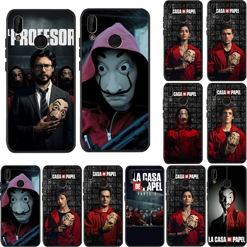 Чехлы для телефонов Huawei Honor 9X P20 Lite P30 Pro P9 P10 8X 10 20i Испания ТВ La Casa de papel Черный