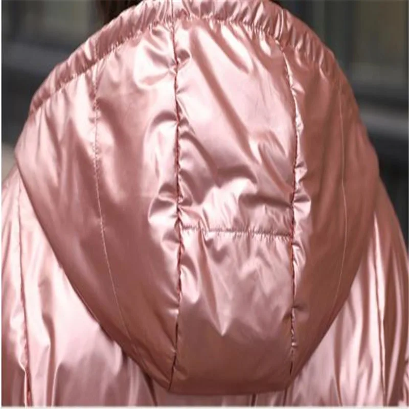 

High Street Winter Women Jacket Glossy Hooded Down Cotton Coat Women Short Thick Bread Jacket 2019 New Manteau Femme Hiver M099