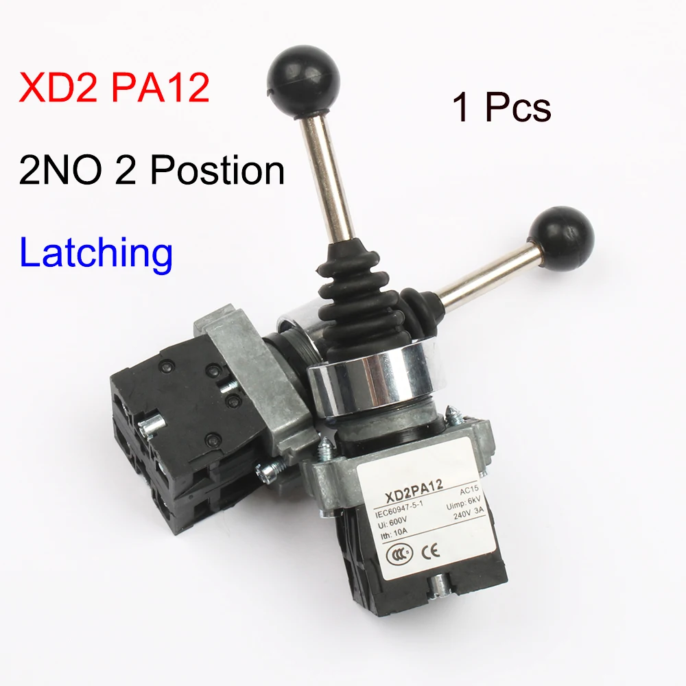 XD2-PA12 PA14 защелка 2NO 2 положения Кулисный Джойстик контроллер пружинный возврат поворотные поперечные переключатели сброс PA22 PA24 4NO 4 положения - Цвет: XD2-PA12