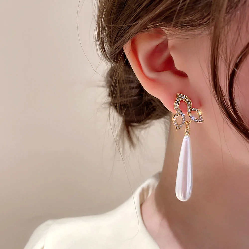 Преувеличенный новые жемчужные серьги-кисточки чистый красный выразительная