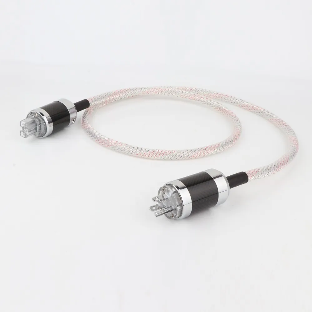 Hi-End вальгаллу 7N OCC Мощность шнур кабель питания Hi-Fi с черным углеродным волокном
