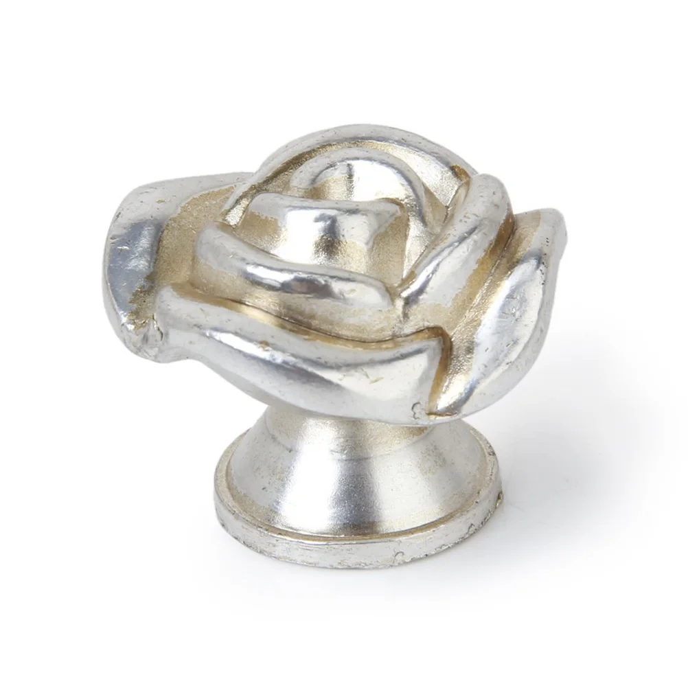 2 шт. в форме розы кухонный шкаф ящик дверные ручки (античное серебро)|Ручки шкафа|