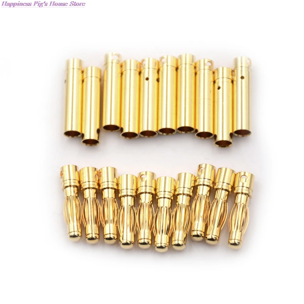 

10 пар 4 мм RC батареи Позолоченные Пуля банан разъем Высокое качество Мужской Женский Пуля банан разъем