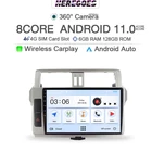 Автомобильный DVD-плеер Carplay 2din DSP Android 11,0 для Toyota Land Cruiser Prado 150 2013 - 2017 9 дюймов Navi GPS Wifi Bluetooth RDS радио