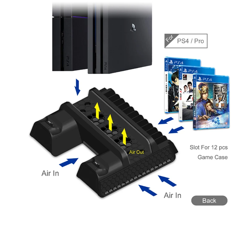 support fan stand for sony ps4 slim pro game console playstation play station ps 4 controller accessories cooler gamepad on base free global shipping