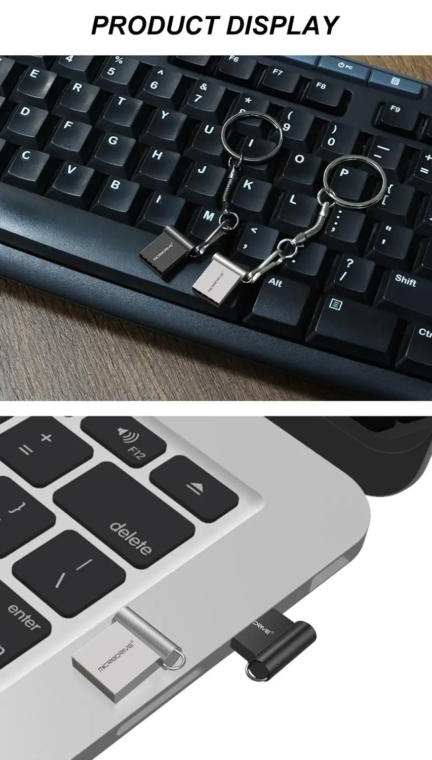 Мини-USB-накопитель USB 2 0 флеш-накопитель 64 ГБ 32 16 4 флеш-карта с кольцом для ключей