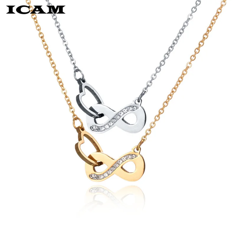 ICAM золотистое искусство милое сердце цирконий символ обещания Подвеска для