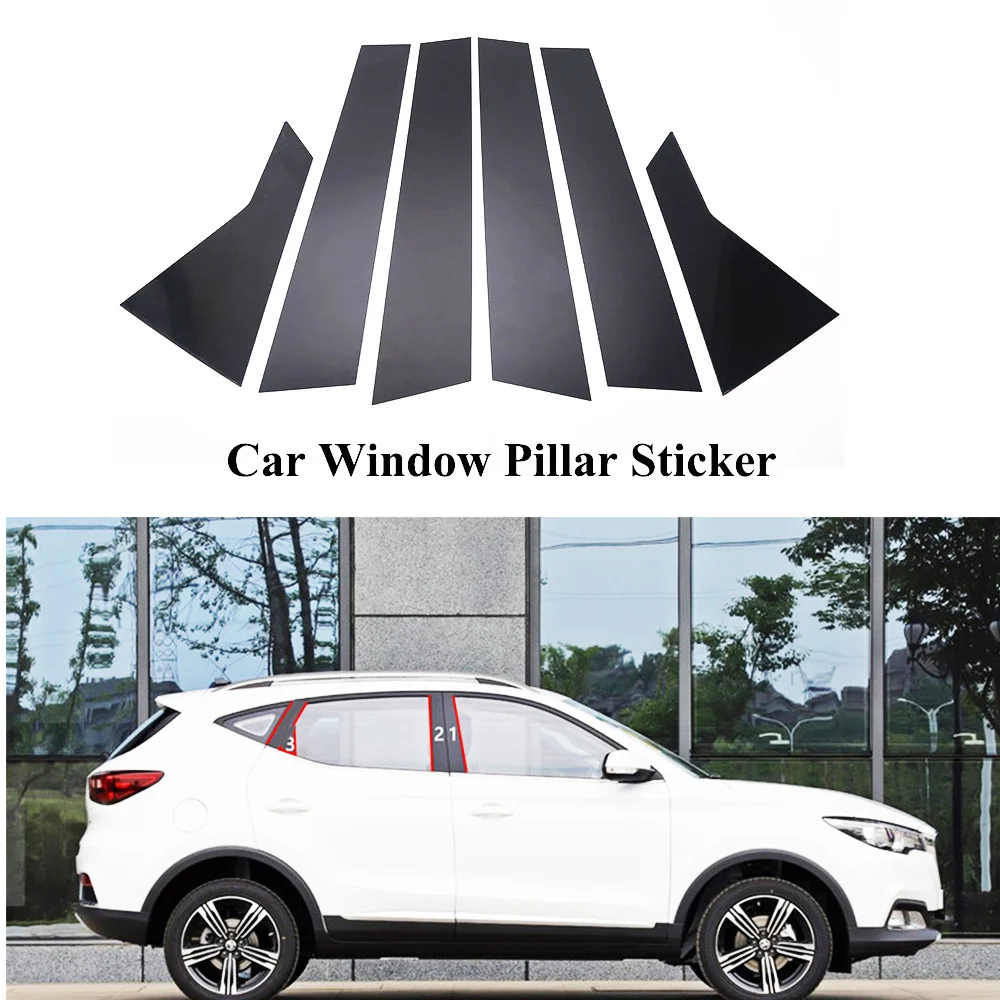 6 шт./компл. декоративные наклейки на окна автомобиля черные зеркальные накладки
