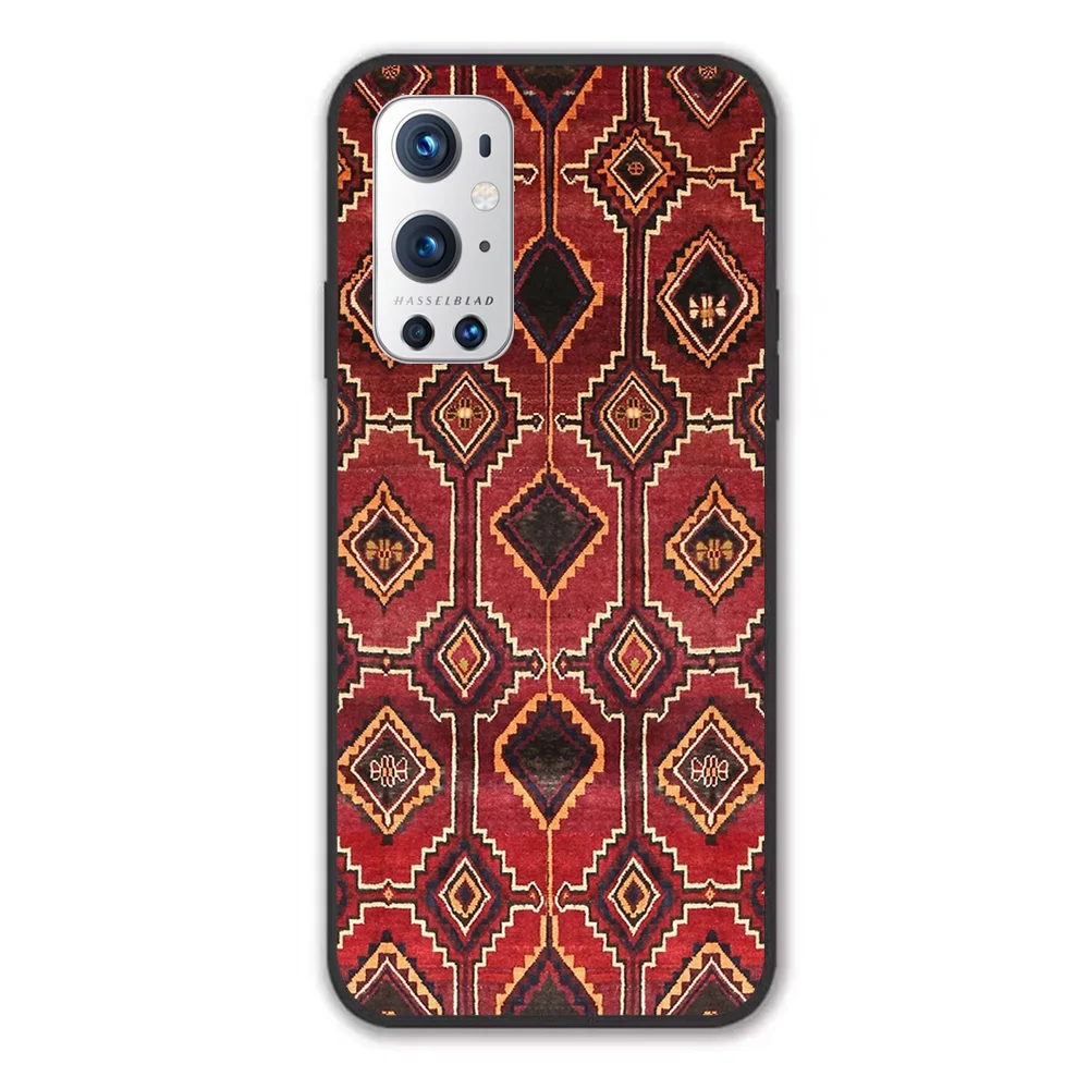 

Vintage Bphemian Style Design Pattern Phone Case For 1+ Oneplus 7 7T 7Pro 8 8T 8Pro 9 9Pro Case Black TPU Frame Anti-drop