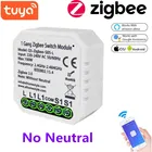 Умный выключатель ZigBee 3,0 Tuya, модуль выключателя не нейтральный Европейский, 220 В, 1 канал, беспроводной модуль выключателя света, работает с Alexa Google