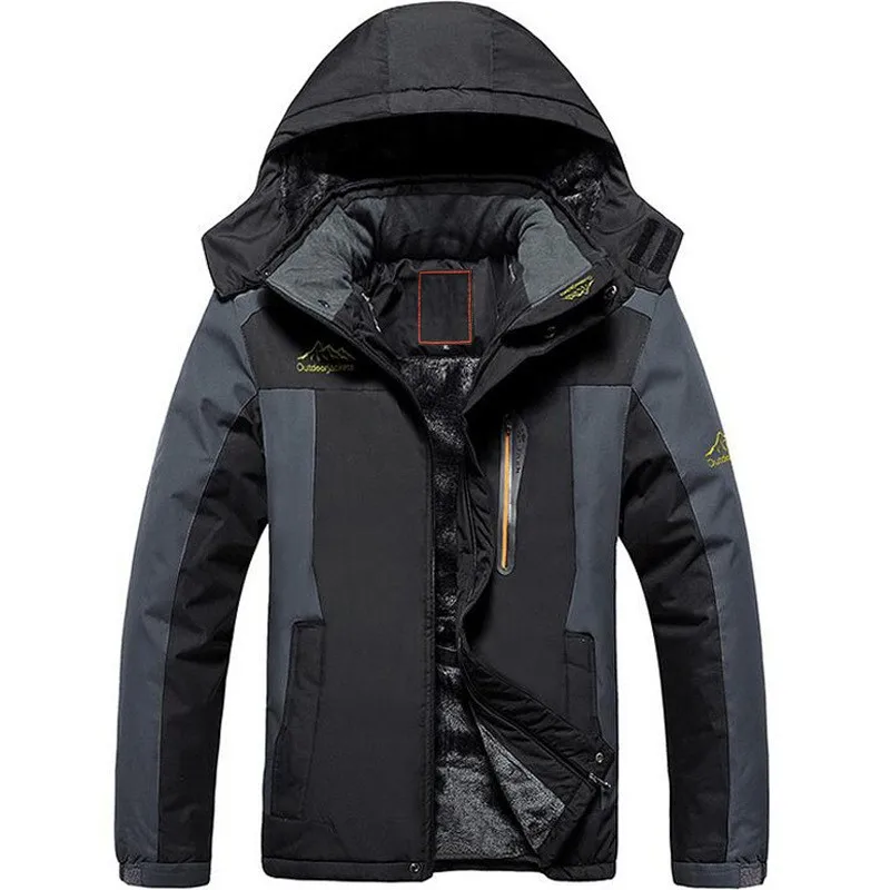 

Winter Men Outdoor Fleece Jacket Windproof Warm Thick Hiking Full Sleeve Hoodies Plus Size 9XL Tactical Casual Coat Windbreaker