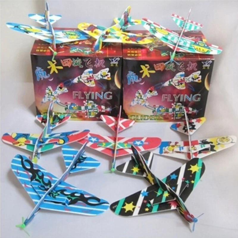 

Foam Airplane Model Outdoor Toys For Children Boys Outdoor Interactive Game Assembled Rubber Band Aircraft Game