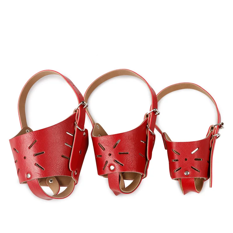 Кожаная маска ошейник против укусов для собак|Сопла| |