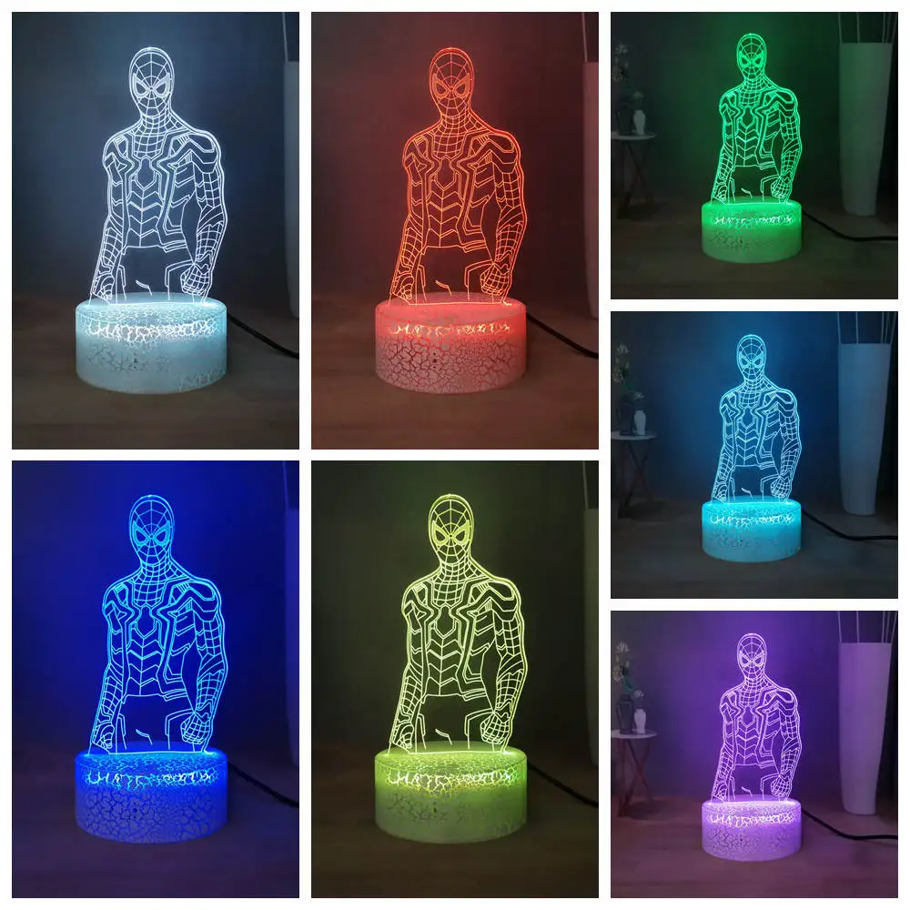 Дропшиппинг Человек паук RGB многоцветный USB сенсорный светодиодный ночник