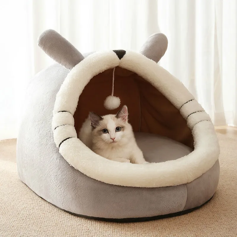 

Cartoon Animal Nest Kitty House Cat Bed-House for Indoor Cats Small Dogs Soft Mat Lovely Cute Shape Kitty House Nest pet bed