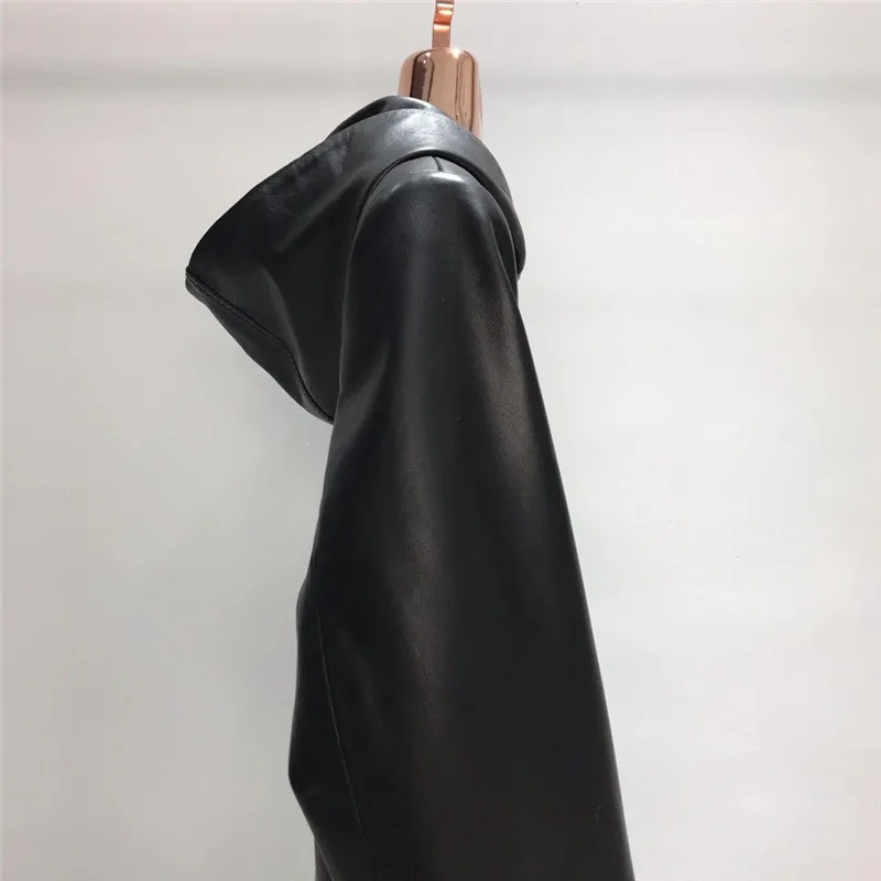 

fashion short womens sheepskin coat leather jacket female leather clothes real leather jacket women with hoody zip