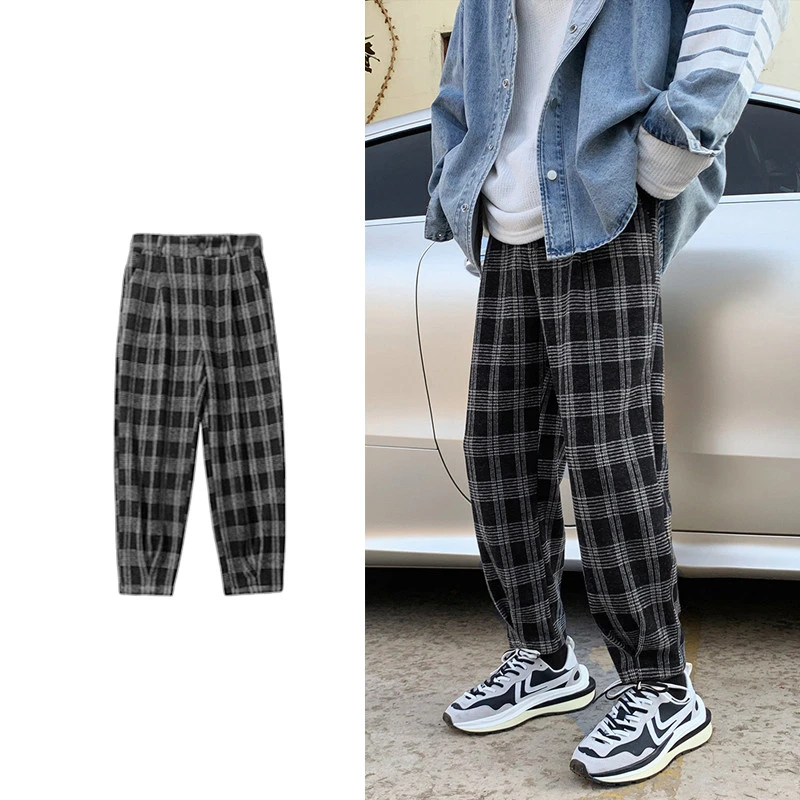 

2020 Winter Men's Heavy Wool Fabric Casual Pants Cargo Baggy Woollen Pants Streetwear Hip Hop Sweatpants In Warm Trousers S-2XL