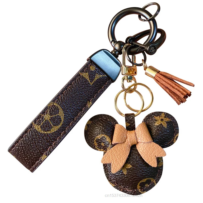 

Disney Original Mickey Mouse Cartoon Kawaii Keychain Cute Bag Pendant Fashion Couple Accessories Personality Car Plush Keychain