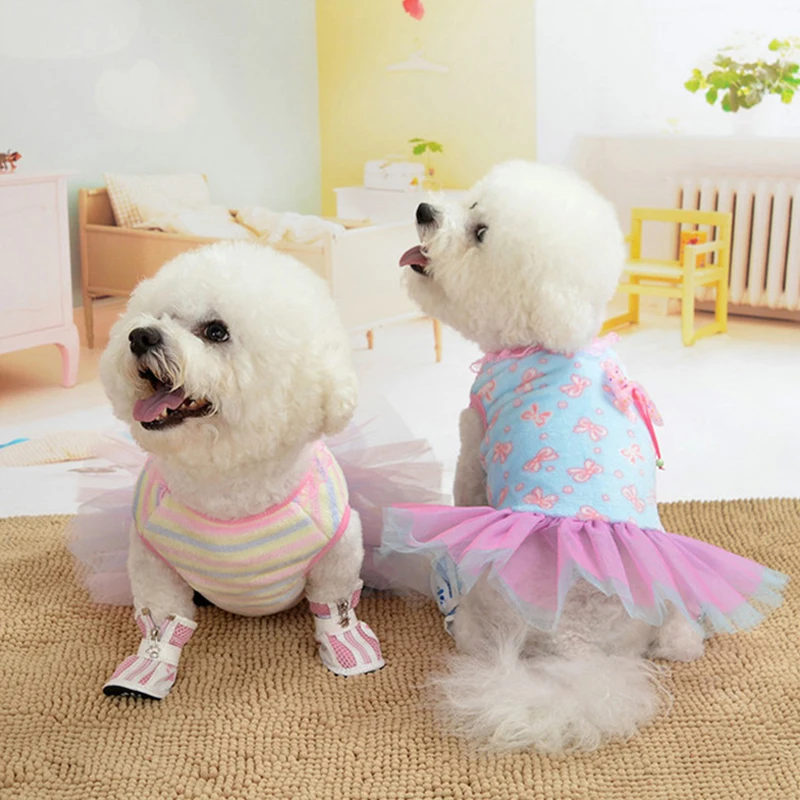 

2020 New Cute Print Dog Cat Skirt Fashion Funny Small Dog Clothes Wedding Party Dress Skirt Good Quality Puppy Warm Clothing