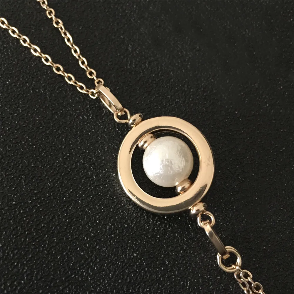 2020 New Trend Gold Color Plating Pearl in Circle Shell End Decorated Long Neckalce For Women Girl Delicate Gorgeous Jewelry | Украшения и