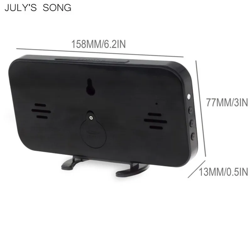 

JULY'S SONG Mirror Alarm Clock Digital LED Clocks USB Phone Charging Electronic Watch Table Snooze Auto Adjustable Light Clocks