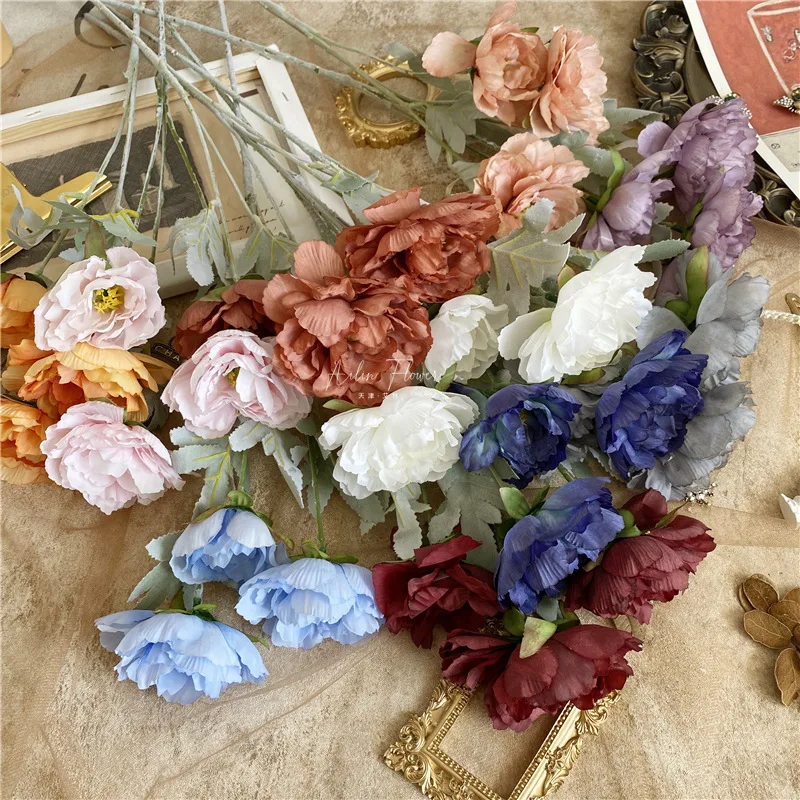 

Peony Beautiful Artificial Silk Flowers Silk Flowers for Home Decoration Wedding Bouquet Living Room for Bride Fake Flower Faux