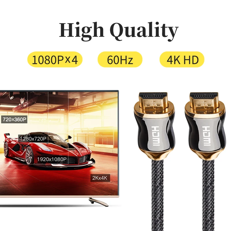 Кабель с разъемом штырь HDMI совместимый кабель 2 0 провод 4K HD 60 Гц высокоскоростной
