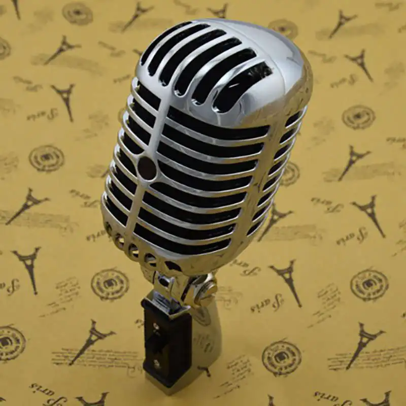 Professional Wired Vintage Classic Microphone Good Quality Dynamic Moving Coil Mike Deluxe Metal Vocal Old Style Ktv Mic Mike enlarge