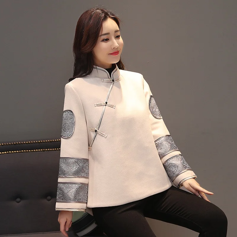 Китайские Топы Cheongsam для женщин пальто зима 2020 осенний новогодний костюм