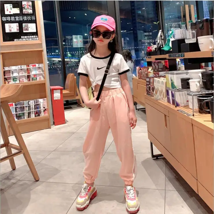 Baby Girls Sweaterpants Ultra-thin Hip-hop Pants for Girl Children Sport Kids Trousers Clothing 6 8 10 12 Year | Мать и ребенок