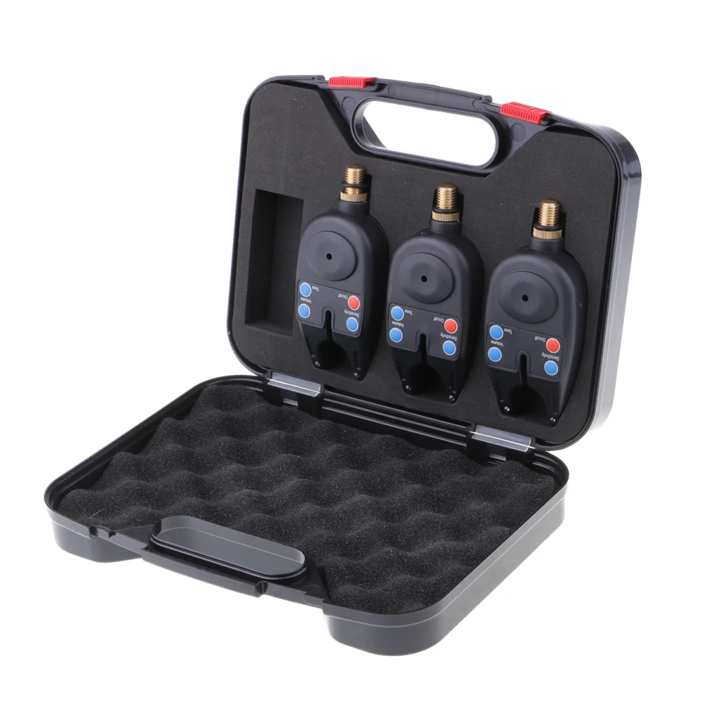 

Set of 3pcs Fishing Bite Alarm Alert Bite Indicator Receiver Carry Bag