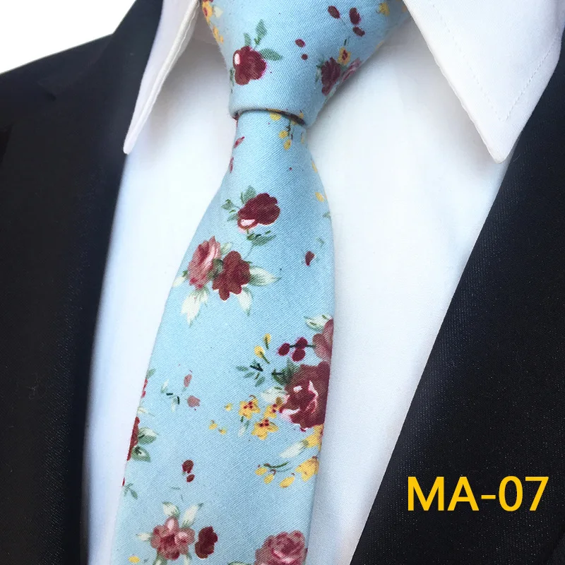 

Fashion Cotton Floral Tie New 6cm Wide Men's Business Casual Tie Party Marry Bridegroom Tie Suit Accessories Ties for Men