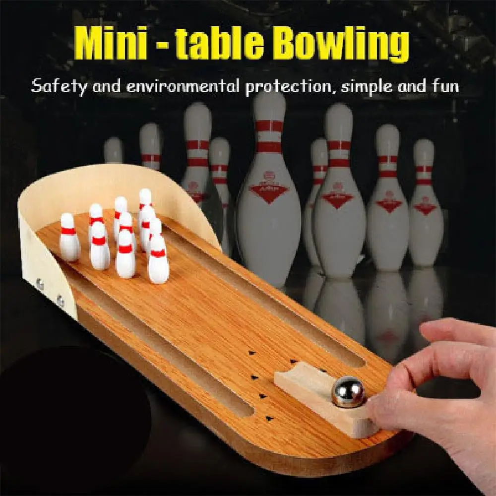 Деревянный Мини-стол для боулинга интерактивные настольные игры родителей и
